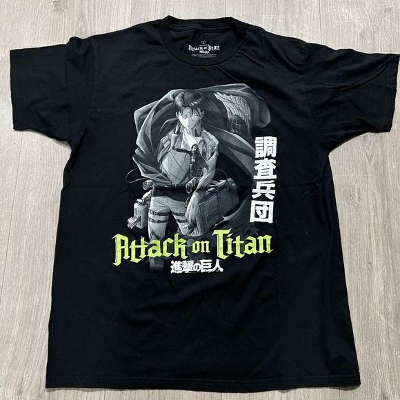 Attack on Titan Season 3 Anime T-Shirt Size L Ripple Junction Black - Picture 1 of 6
